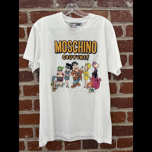 Moschino T Shirt The Flintstones White Size M new w/o tags rare